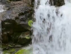 ECU PAN Detail of Hoopii Falls / Kapaa, Kauai, Hawaii, United States Stock Footage