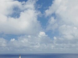 WS TD View of clouds moving over Kilauea Lighthouse / Kilauea, Kauai, Kauai, Hawaii, United States Stock Footage