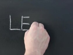 Writing &quot;Learn&quot; on the School Blackboard - HD &amp; PAL Stock Footage