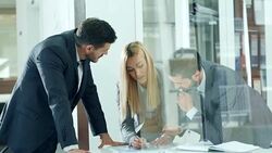 Group of coworkers working together Stock Footage
