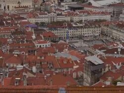 The view over Lisbon from Castelo de Sao Jorge. Stock Footage
