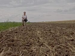 WS DS Woman Sowing The Seeds Stock Footage