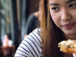 Selfie at the Restaurant Stock Footage