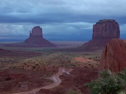 WS PAN View of the landscap of monument valley at dusk / Monument Valley, Utah, United States  Stock Footage