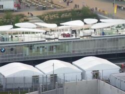 TIME LAPSE: BMW Stand at Olympic Park Stock Footage