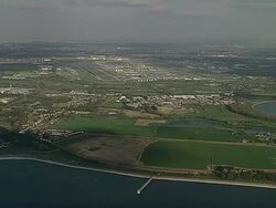 AERIAL Heathrow Airport from the West Stock Footage