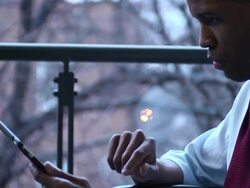 Disabled Businessman with Tablet Computer - ECU Stock Footage