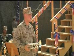 Troops marked Independence Day at Camp Leatherneck in Afghanistan with a traditional "Morning Colors" ceremony. News Clip