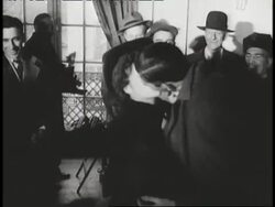 War brides arrive in New York and reunite with their husbands. News Clip