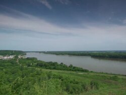 WS PAN View of mississippi river / Rock Island, Illinois, United States Stock Footage