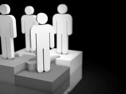 Animated People Concept Loop - Grey Jigsaw Piece (Black BG) Stock Footage