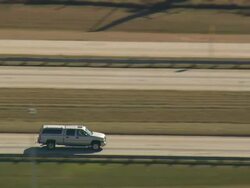 MS AERIAL TS Shot of car on Route 95 south / South Carolina, United States Stock Footage