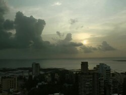 Cumulus cloud over the sea  Stock Footage