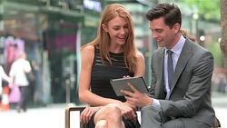 Business team working outdoors Stock Footage