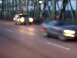 traffic on interstate bridge Stock Footage