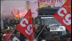 Major protest over plans to raise retirement age News Clip