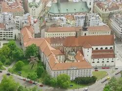 WS AERIAL Brno with several sights / Brno, Brno City District, Czech Republic Stock Footage