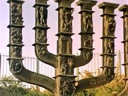 Giant Menorah in Jerusalem Stock Footage