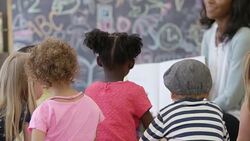 Listening to the Teacher Read Stock Footage