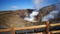 Mount Aso at kumamoto, japan Stock Footage