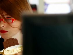 Office Secretary chocolate Stock Footage