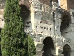 Rome, Colosseum: architectural detail Stock Footage