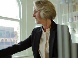 Office senior woman          DE BS PR Stock Footage