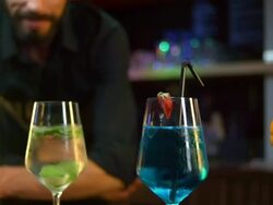 HD DOLLY: Portrait Of Bartender Stock Footage