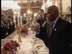 WRAP Arrivals for banquet; French, Spanish, Portuguese, Senegalese comments News Clip