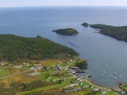 WS AERIAL View of Cutler harbour / Maine, United States Stock Footage