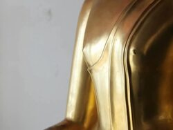 CU TD View of Golden Buddha statues / Bangkok, Thailand Stock Footage