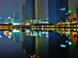 City lake Stock Footage