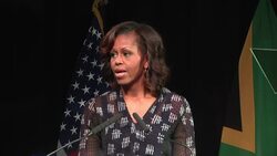 Michelle Obama draws on her past in message of hope to schoolchildren News Clip