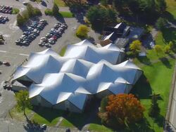 WS ARIEAL View of University of Maine campus / Maine, United States Stock Footage