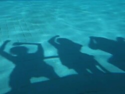 Dancing shadows on the Swimming Pool Stock Footage