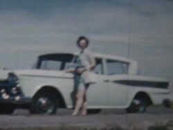 Woman at Badlands National Monument 1959 Stock Footage
