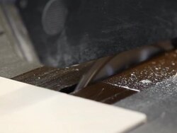 Cutting plywood using a circular saw Stock Footage