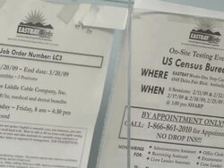 2009 CU PAN Rack of job listings on wall in job center/ Antioch, California, USA/ AUDIO Stock Footage