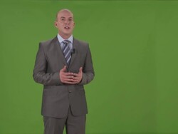 HD: Mid-Adult Man Moderating Entertainment News Show Stock Footage