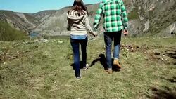 Friends in wilderness Stock Footage