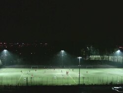 Soccer at night Stock Footage
