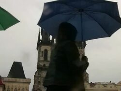 (HD1080i) Gothic Spires in Rain Stock Footage