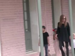 Angelina Jolie and family in New Orleans, LA, on 3/11/2012 (Footage by WireImage Video/Getty Images Entertainment Video) Stock Footage