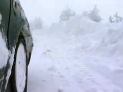 Wheel while driving Stock Footage