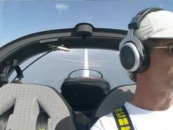  MS Man piloting sailplanes at airport / Konz-Koenen, Mosel-Valley, Rhineland-Palatinate, Germany Stock Footage