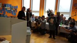 The Pirates Party leader, Ivan Bartos, votes in elections Instructional Video