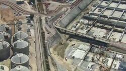 View of construction on the Atotonilco wastewater plant in Mexico. Stock Footage