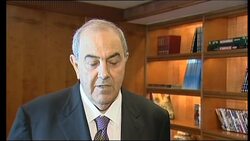 Allawi warns violence in Iraq will go on while people left out of politics News Clip