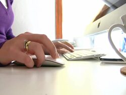 working with computer Stock Footage