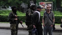CLEAN : Tensions high at rebel headquarters in Ukraines Donetsk News Clip